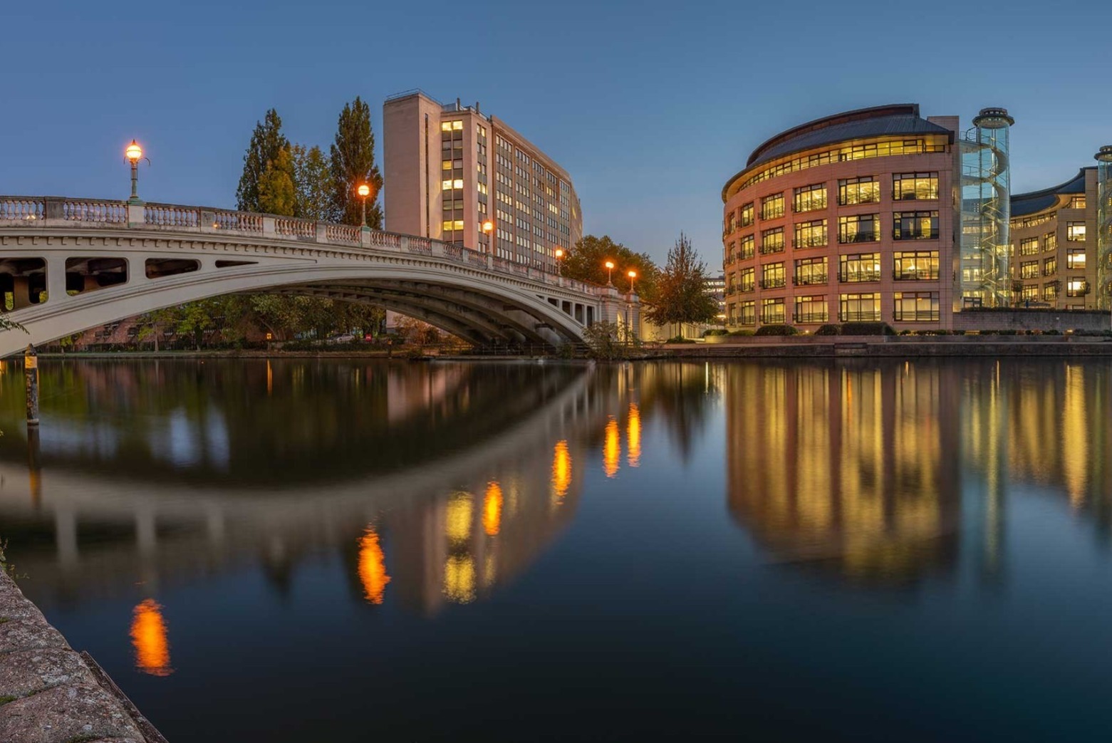 A river in Reading at evening time